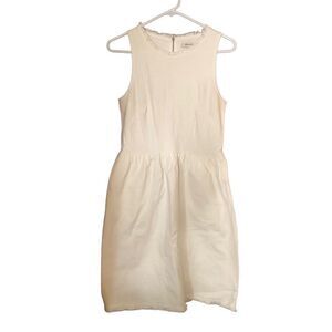 Madewell Dress Womens M White Sleeveless Fringe Afternoon Fit Flare Denim